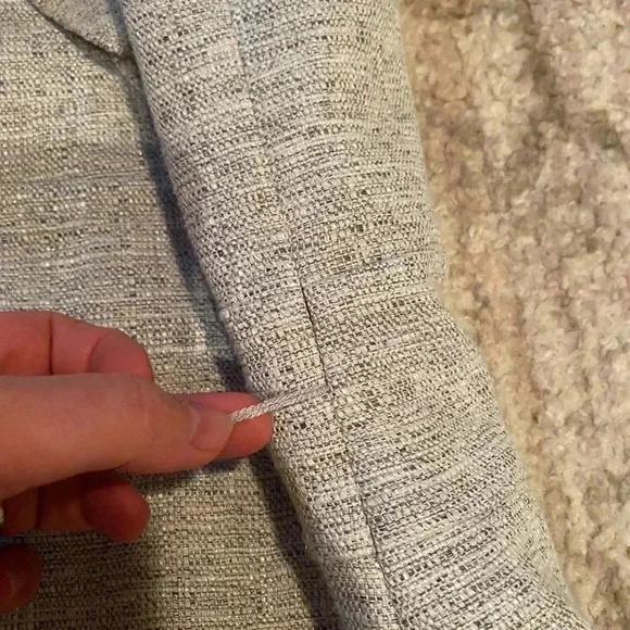 CLASSIQUES ENTIER V NECK RUFFLE GRAY DRESS - Picture 3 of 6